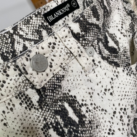 Black and White Denim Snakeprint Mini Skirt - Picture 2 of 5